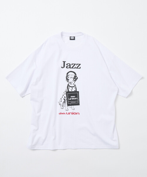 FREAK'S STORE(フリークスストア)の「限定展開 diskunion×FREAK'S STORE 別注 ダルメシアン ビッグシルエット プリント クルーネック Tシャツ(Tシャツ/カットソー・メンズ・ホワイト/ネイビー/ブラック・SMALL/MEDIUM/LARGE)」の4枚目の写真