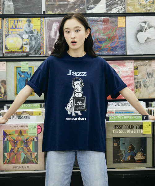 FREAK'S STORE(フリークスストア)の「限定展開 diskunion×FREAK'S STORE 別注 ダルメシアン ビッグシルエット プリント クルーネック Tシャツ(Tシャツ/カットソー・メンズ・ホワイト/ネイビー/ブラック・SMALL/MEDIUM/LARGE)」の17枚目の写真
