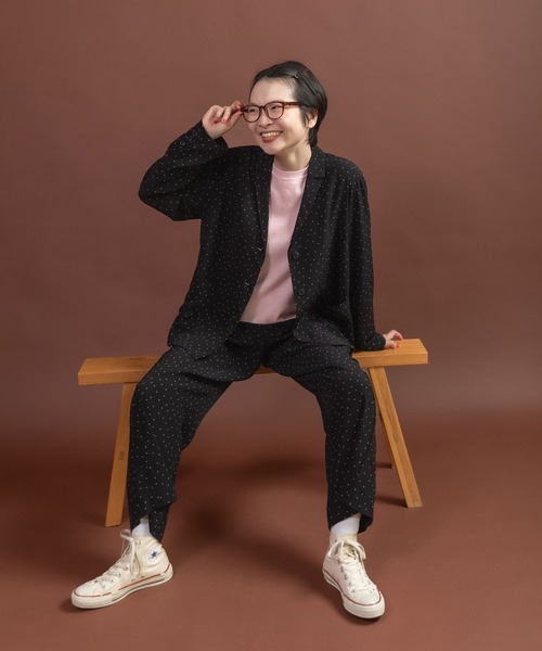 CHILD WOMAN（チャイルドウーマン）の「レーヨンちりめん抜染ドットプリントパンツ（その他パンツ・レディース・ブラック・FREE）」の12枚目の写真