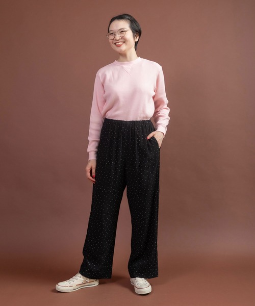 CHILD WOMAN（チャイルドウーマン）の「レーヨンちりめん抜染ドットプリントパンツ（その他パンツ・レディース・ブラック・FREE）」の8枚目の写真