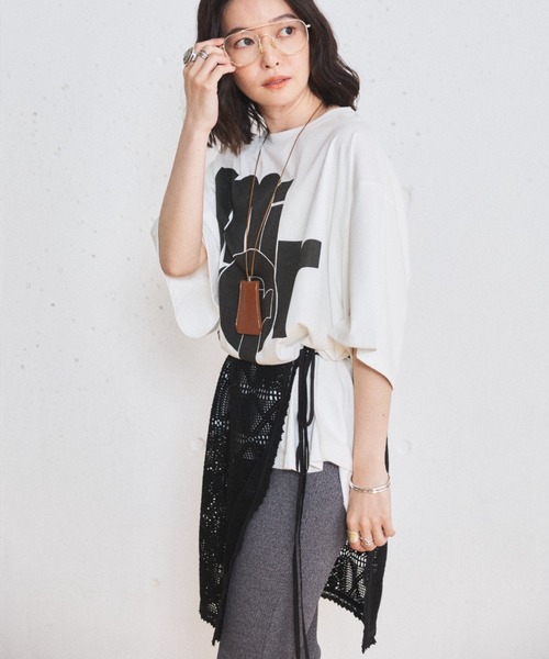 MIRROR STOKE（ミラーストーク）の「【ZOZO限定】LACE WRAP SKIRT/レースラップスカート（スカート・レディース・ブラック/オフホワイト・MEDIUM）」の3枚目の写真