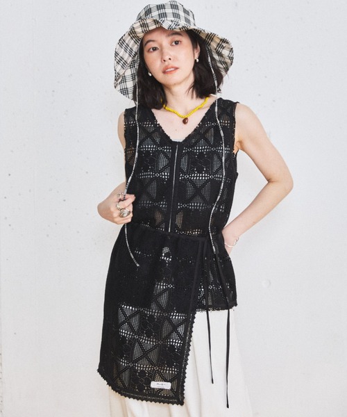 MIRROR STOKE（ミラーストーク）の「【ZOZO限定】LACE WRAP SKIRT/レースラップスカート（スカート・レディース・ブラック/オフホワイト・MEDIUM）」の15枚目の写真