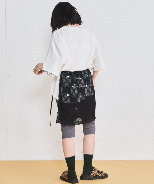 MIRROR STOKE（ミラーストーク）の「【ZOZO限定】LACE WRAP SKIRT/レースラップスカート（スカート・レディース・ブラック/オフホワイト・MEDIUM）」の10枚目の写真