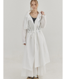 Sheer Hooded Coat_White