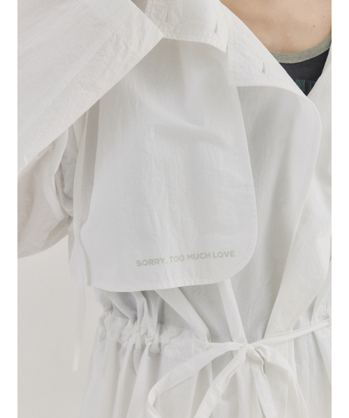 Sorry,Too Much Love(ソーリートゥーマッチラブ)の「Sheer Hooded Coat_White(トレンチコート・レディース・その他・FREE)」の3枚目の写真