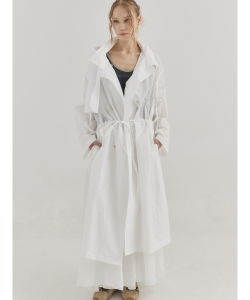 Sorry,Too Much Love(ソーリートゥーマッチラブ)の「Sheer Hooded Coat_White(トレンチコート・レディース・その他・FREE)」の4枚目の写真