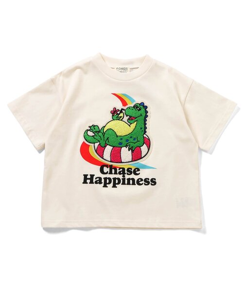 F.O.KIDS（エフオーキッズ）の「【接触冷感/吸水速乾/UVカット】3柄サガラワッペン半袖Tシャツ（Tシャツ/カットソー・キッズ・レッド/エメラルド/オフホワイト・140/130/120/110/100/90/80）」の2枚目の写真