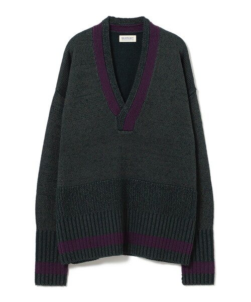 BEAMS BOY(ビームスボーイ)の「ライン スポーツ プルオーバー(ニット/セーター・レディース・グリーン/グレー・ONE SIZE)」の2枚目の写真