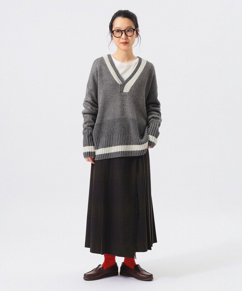 BEAMS BOY(ビームスボーイ)の「ライン スポーツ プルオーバー(ニット/セーター・レディース・グリーン/グレー・ONE SIZE)」の3枚目の写真