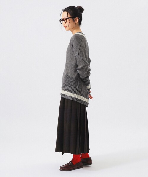 BEAMS BOY(ビームスボーイ)の「ライン スポーツ プルオーバー(ニット/セーター・レディース・グリーン/グレー・ONE SIZE)」の4枚目の写真