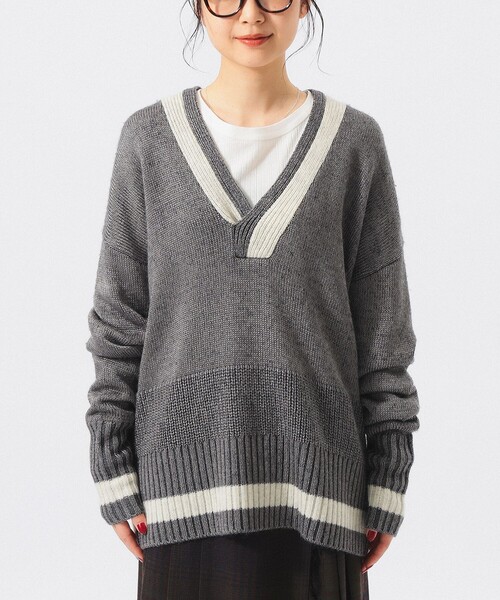 BEAMS BOY(ビームスボーイ)の「ライン スポーツ プルオーバー(ニット/セーター・レディース・グリーン/グレー・ONE SIZE)」の7枚目の写真