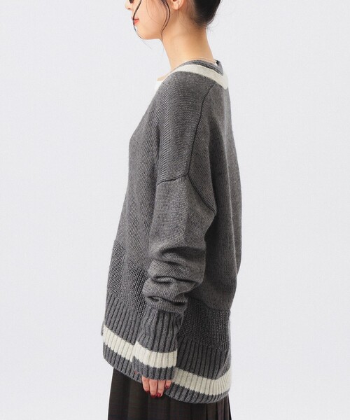 BEAMS BOY(ビームスボーイ)の「ライン スポーツ プルオーバー(ニット/セーター・レディース・グリーン/グレー・ONE SIZE)」の8枚目の写真