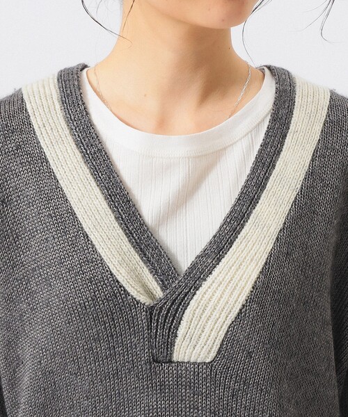 BEAMS BOY(ビームスボーイ)の「ライン スポーツ プルオーバー(ニット/セーター・レディース・グリーン/グレー・ONE SIZE)」の10枚目の写真