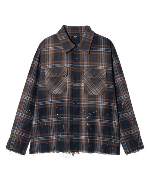 Paint Splash Check Shirt / ペイントスプラッシュチェックシャツ