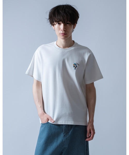 Crownor(クラウノアー)の「ドルフィングラフィック 半袖Tシャツ(Tシャツ/カットソー・メンズ・ホワイト/サックスブルー/ブラック・LARGE/MEDIUM)」の4枚目の写真