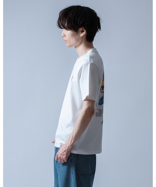 Crownor(クラウノアー)の「ドルフィングラフィック 半袖Tシャツ(Tシャツ/カットソー・メンズ・ホワイト/サックスブルー/ブラック・LARGE/MEDIUM)」の6枚目の写真