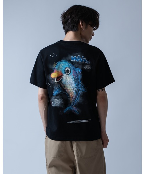 Crownor(クラウノアー)の「ドルフィングラフィック 半袖Tシャツ(Tシャツ/カットソー・メンズ・ホワイト/サックスブルー/ブラック・LARGE/MEDIUM)」の13枚目の写真