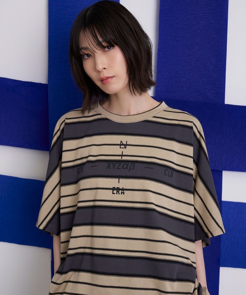 Nora Lily(ノラリリー)の「【Nora Lily】Border Dolman Wide Tee(Tシャツ/カットソー・メンズ・ボルドー/カーキ系/グレー系その他/イエロー系その他・FREE)」の21枚目の写真