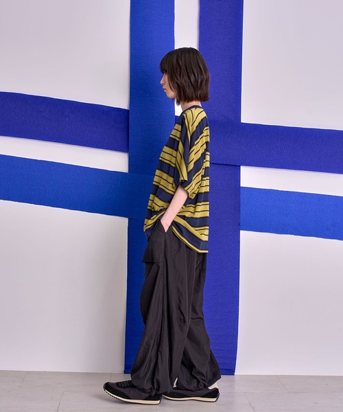 Nora Lily(ノラリリー)の「【Nora Lily】Border Dolman Wide Tee(Tシャツ/カットソー・メンズ・ボルドー/カーキ系/グレー系その他/イエロー系その他・FREE)」の13枚目の写真