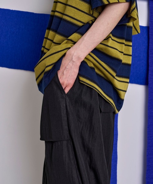 Nora Lily(ノラリリー)の「【Nora Lily】Border Dolman Wide Tee(Tシャツ/カットソー・メンズ・ボルドー/カーキ系/グレー系その他/イエロー系その他・FREE)」の11枚目の写真