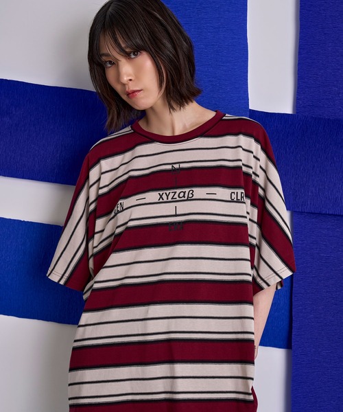 Nora Lily(ノラリリー)の「【Nora Lily】Border Dolman Wide Tee(Tシャツ/カットソー・メンズ・ボルドー/カーキ系/グレー系その他/イエロー系その他・FREE)」の17枚目の写真