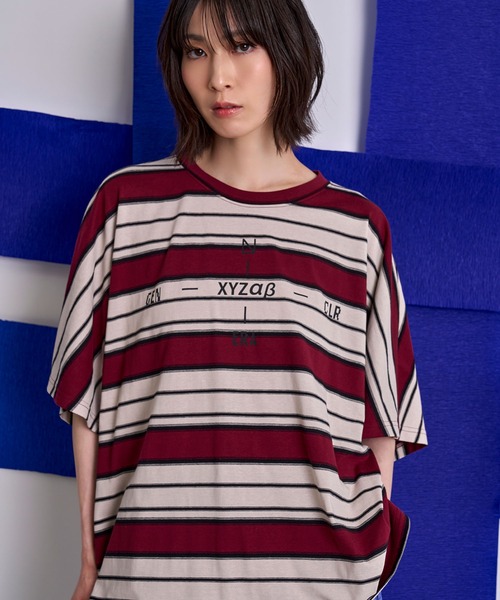 Nora Lily(ノラリリー)の「【Nora Lily】Border Dolman Wide Tee(Tシャツ/カットソー・メンズ・ボルドー/カーキ系/グレー系その他/イエロー系その他・FREE)」の15枚目の写真
