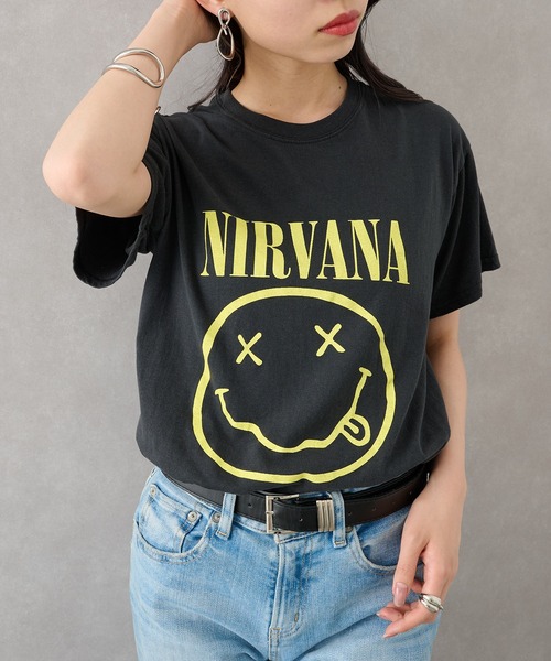 THRIFTY LOOK(スリフティールック)の「【THRIFTY LOOK】NIRVANA TEE TL22S04500(Tシャツ/カットソー・メンズ・ブラック系その他2・M/L/XL)」の1枚目の写真