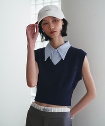 SOEMIN | Shirt layered knit vest/シャツレイヤードニットベスト(タンクトップ)