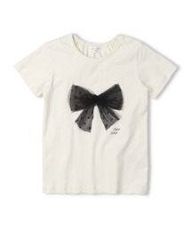 Will Mery（ウイルメリィ）の「【WEB限定】チュールリボン付半袖Tシャツ（Tシャツ/カットソー）」