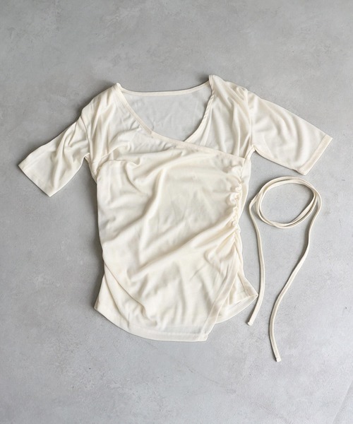tiptop(ティップトップ)の「シアーテレコカシュクールプルオーバー(Tシャツ/カットソー・レディース・アイボリー/チャコールグレー・FREE)」の16枚目の写真