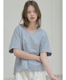 Small Dot Cap Sleeve T-shirt - BLUE