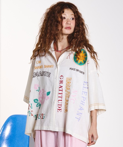 HLAADA(フラーダ)の「HLAADA for ROSEBUD/EMBROIDERY SHORT SLEEVE SHIRT(シャツ/ブラウス・レディース・マルチ/ブラック・ONE SIZE)」の3枚目の写真