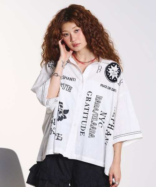 HLAADA(フラーダ)の「HLAADA for ROSEBUD/EMBROIDERY SHORT SLEEVE SHIRT(シャツ/ブラウス・レディース・マルチ/ブラック・ONE SIZE)」の4枚目の写真