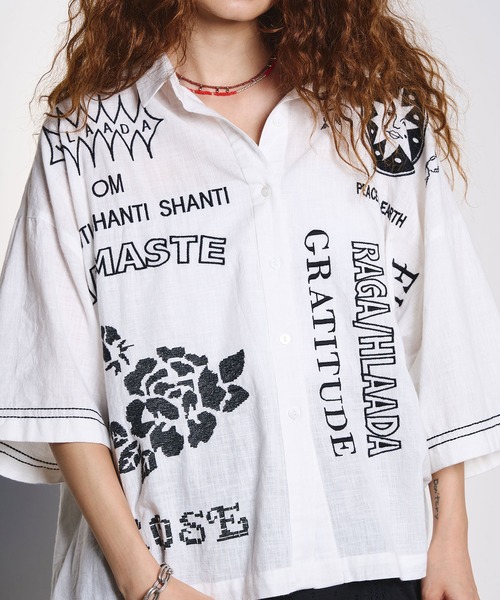 HLAADA(フラーダ)の「HLAADA for ROSEBUD/EMBROIDERY SHORT SLEEVE SHIRT(シャツ/ブラウス・レディース・マルチ/ブラック・ONE SIZE)」の22枚目の写真