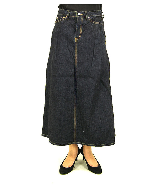 BEAMS BOY（ビームスボーイ）の「△BEAMS BOY / シワデニム 5P マキシスカート（デニムスカート・レディース・インディゴブルー・1/0）」の6枚目の写真