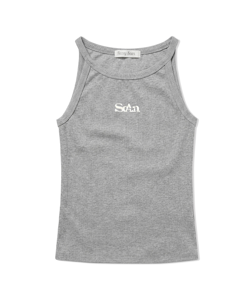 FUZZY SCAN(ファジスキャン)の「刺繍ロゴベーシックスリーブレス2カラー(Tシャツ/カットソー・レディース・ブラック/ライトグレー・ONE SIZE)」の1枚目の写真
