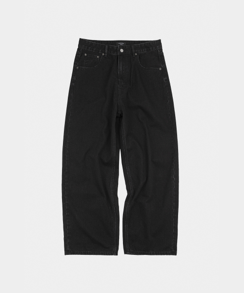 LETTERCOMO(レテルコモ)の「ストーンワイドジンデニムパンツブラック(デニムパンツ・レディース・ブラック・LARGE/MEDIUM)」の1枚目の写真