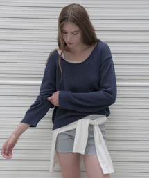 THEMARGOT（ザマルゴット）の「サマー ミューテッド ニット_navy（ニット/セーター）」