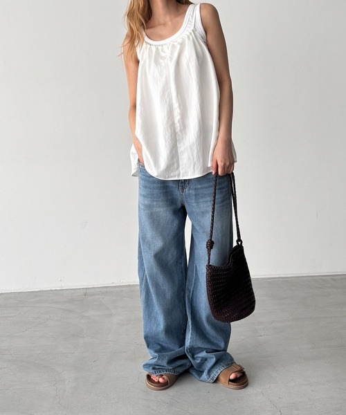 CANAL JEAN(キャナルジーン)の「El mar キャミ&パンツ SET UP(セットアップ・レディース・インディゴブルー/ホワイト・ONE SIZE)」の10枚目の写真