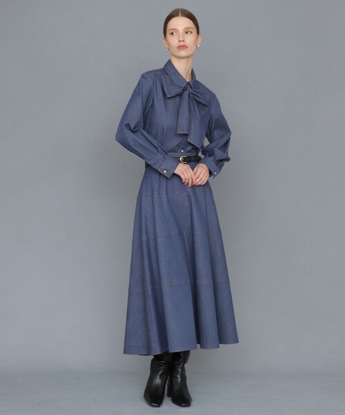 ANAYI(アナイ)の「デニムライクリボンシャツ ブラウス(シャツ/ブラウス・レディース・ネイビー/ブルー・38/36)」の6枚目の写真