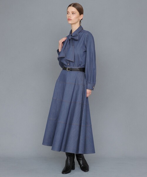 ANAYI(アナイ)の「デニムライクリボンシャツ ブラウス(シャツ/ブラウス・レディース・ネイビー/ブルー・38/36)」の7枚目の写真