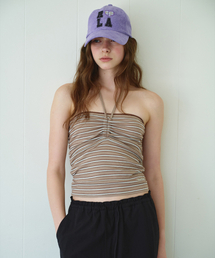 STRIPE TUBE TOP BR+MT