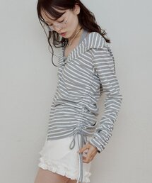 サイドギャザーフーディカーデ