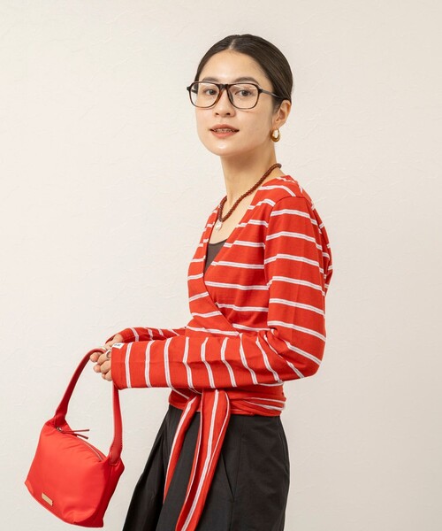 MAQWEL(マクウェル)の「【MAQWEL/マクウェル】コットンカシュクールカーディガン(Tシャツ/カットソー・レディース・アイボリー/レッド/チャコールグレー・FREE)」の9枚目の写真