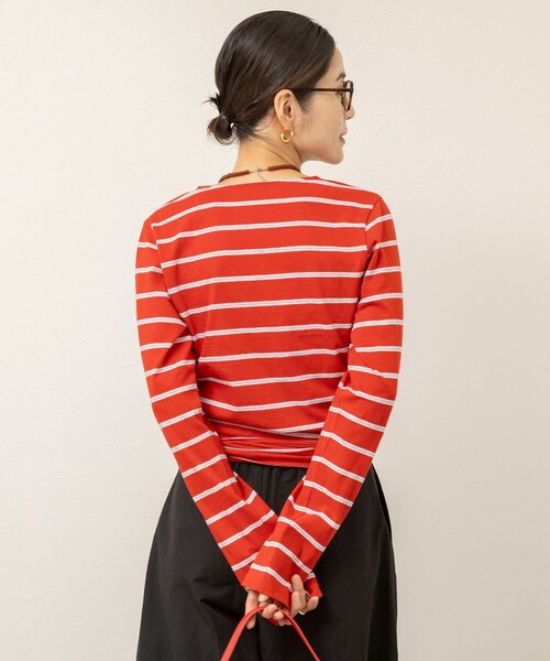 MAQWEL(マクウェル)の「【MAQWEL/マクウェル】コットンカシュクールカーディガン(Tシャツ/カットソー・レディース・アイボリー/レッド/チャコールグレー・FREE)」の10枚目の写真