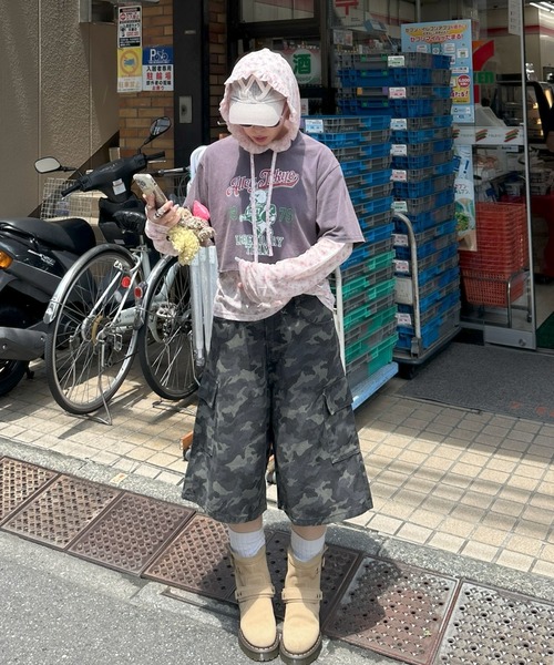 Alley Tokyo(アリートーキョー)の「フリフリフードシアートップス(その他トップス・レディース・ピンク/オフホワイト・FREE)」の11枚目の写真
