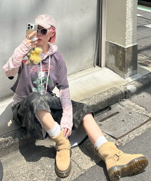 Alley Tokyo(アリートーキョー)の「フリフリフードシアートップス(その他トップス・レディース・ピンク/オフホワイト・FREE)」の12枚目の写真