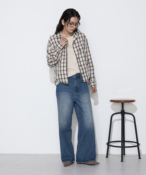 COMME CA Wardrobe（コムサワードローブ）の「フィブリル天竺 ジャガープリントTシャツ（Tシャツ/カットソー・レディース・アイボリー/ブラウン/チャコール・FREE）」の10枚目の写真
