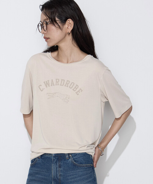 COMME CA Wardrobe（コムサワードローブ）の「フィブリル天竺 ジャガープリントTシャツ（Tシャツ/カットソー・レディース・アイボリー/ブラウン/チャコール・FREE）」の13枚目の写真