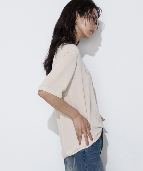 COMME CA Wardrobe（コムサワードローブ）の「フィブリル天竺 ジャガープリントTシャツ（Tシャツ/カットソー・レディース・アイボリー/ブラウン/チャコール・FREE）」の14枚目の写真
